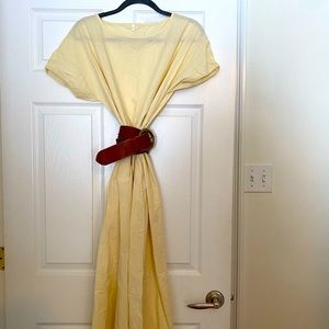 Beige tunic dress, casual.